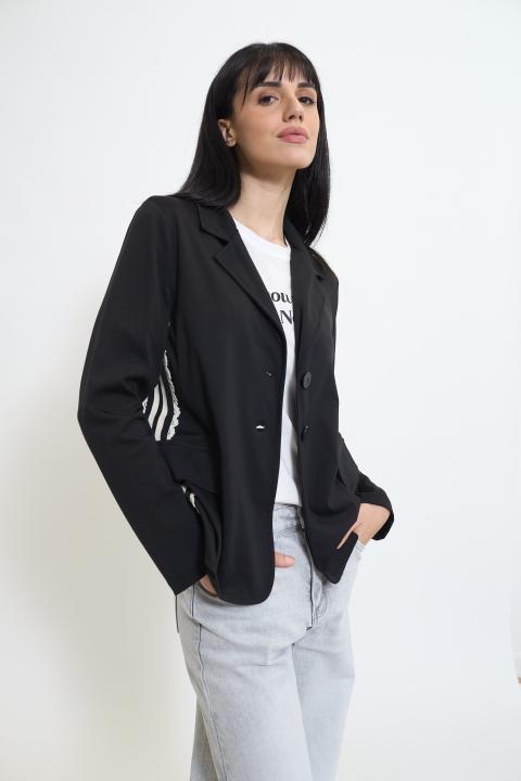 Giacca banda laterale nero - Primavera Estate 2026 | Brend