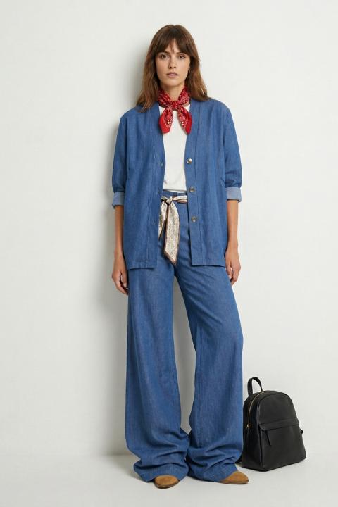 Giacca over chambry denim medio - Primavera Estate 2026 | Brend