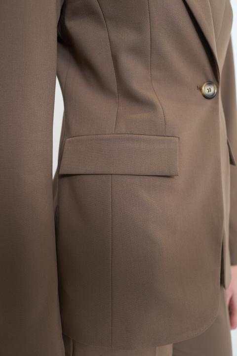 Giacca 1 bottone pattine taupe - Primavera Estate 2026 | Brend