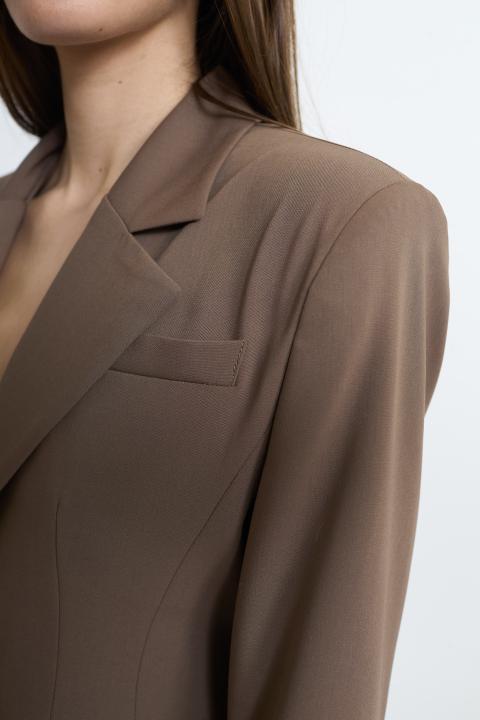 Giacca 1 bottone pattine taupe - Primavera Estate 2026 | Brend