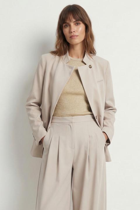 Giacca 1 bottone asimmetrica beige - Primavera Estate 2026 | Brend