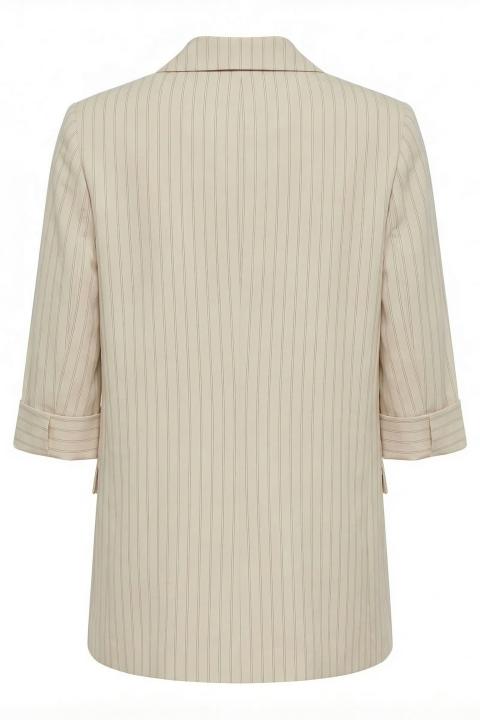 Giacca doppio petto spacchi laterali gessato beige - Primavera Estate 2026 | Brend