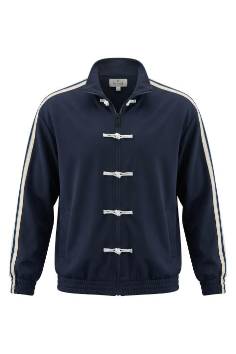 Felpa alamari zip blu - Primavera Estate 2026 | Brend