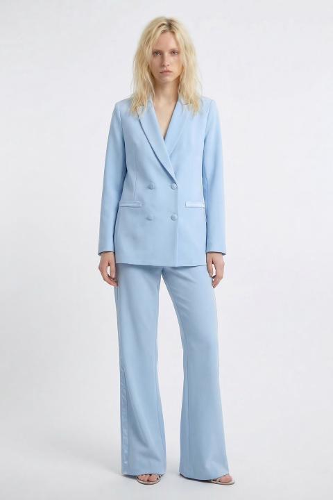 Giacca doppio petto avvitata celeste - Primavera Estate 2026 | Brend