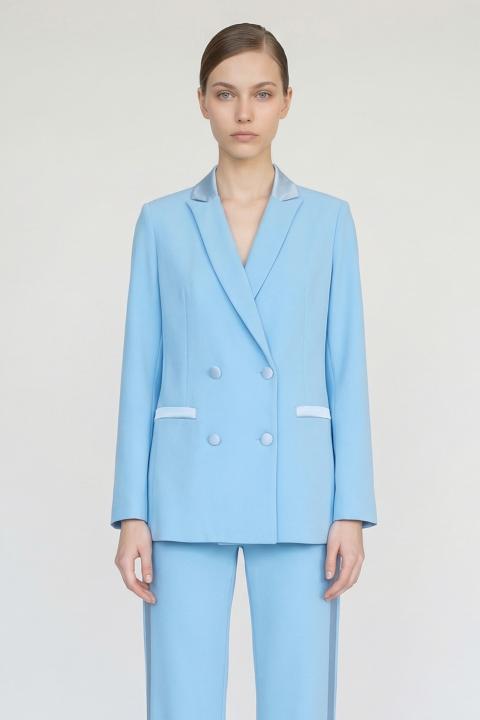 Giacca doppio petto avvitata celeste - Primavera Estate 2026 | Brend