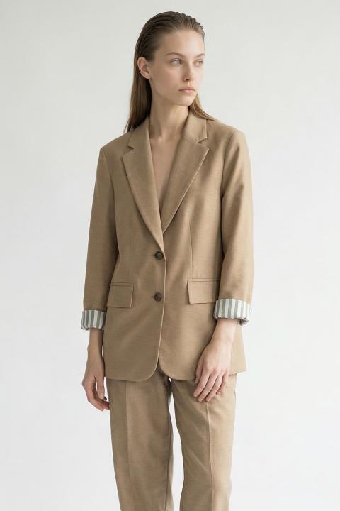 Giacca over fodera camicia beige - Primavera Estate 2026 | Brend