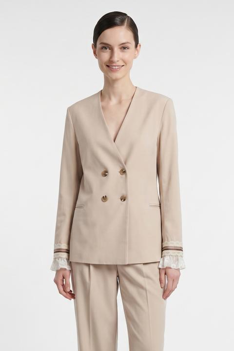 Giacca doppio petto passamaneria naturale - Primavera Estate 2026 | Brend