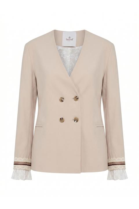 Giacca doppio petto passamaneria naturale - Primavera Estate 2026 | Brend