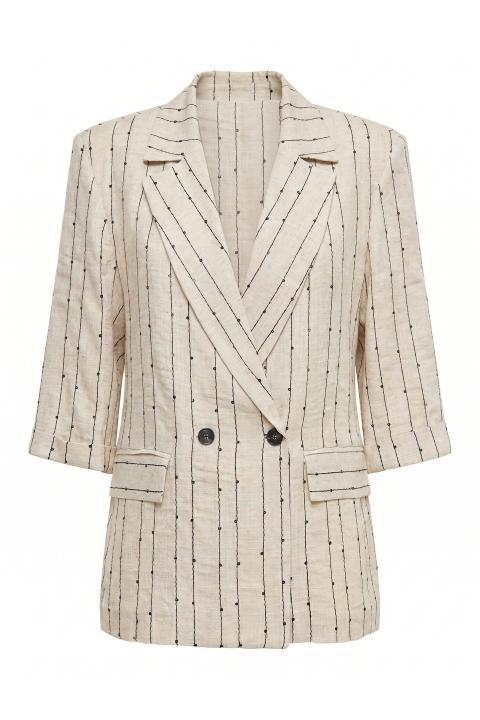 Giacca doppio petto gessata beige/nero - Primavera Estate 2026 | Brend