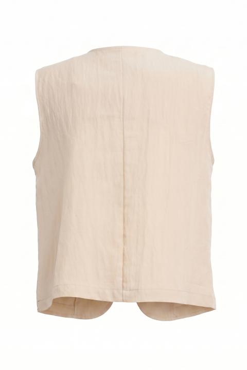 Gilet asimmetrico bottoni laterali beige - Primavera Estate 2026 | Brend