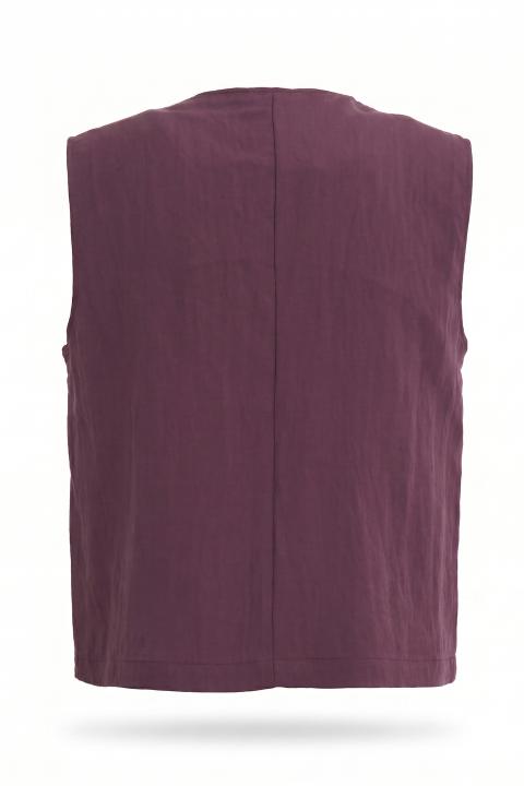 Gilet asimmetrico bottoni laterali fico - Primavera Estate 2026 | Brend