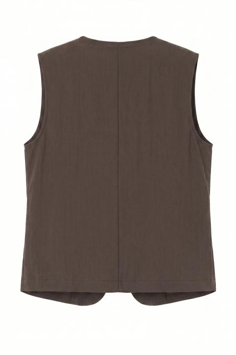 Gilet asimmetrico bottoni laterali moro - Primavera Estate 2026 | Brend