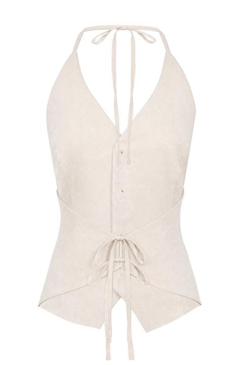 Gilet america 4 bottoni naturale - Primavera Estate 2026 | Brend