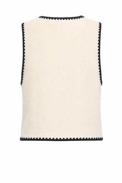 Gilet ricamo punto cavallo panna - Primavera Estate 2026 | Brend
