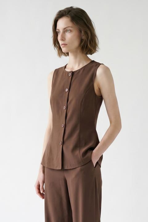Gilet campanella scollo rotondo moro - Primavera Estate 2026 | Brend