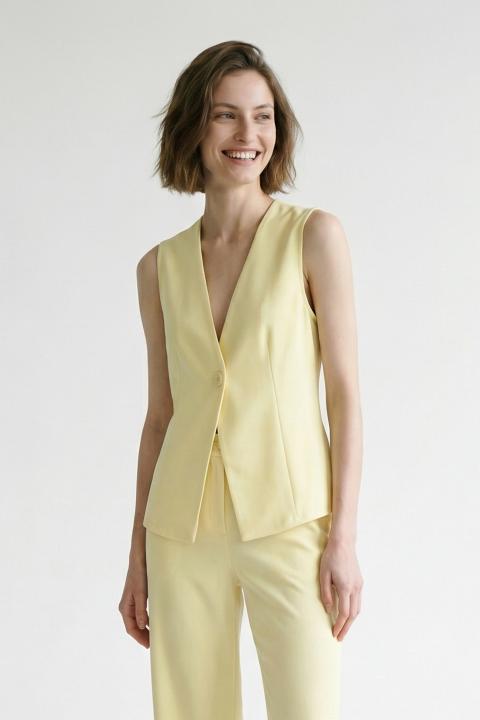 Gilet 1 bottone giallo - Primavera Estate 2026 | Brend
