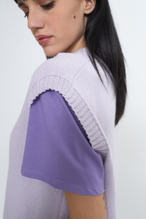Gilet asimmetrico scollo V lilla - Primavera Estate 2026 | Brend