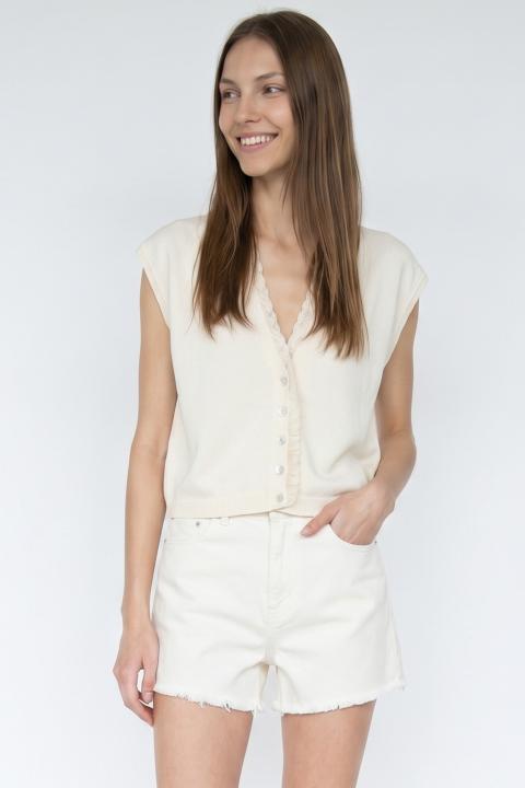 Gilet sovrapposto pizzo naturale - Primavera Estate 2026 | Brend