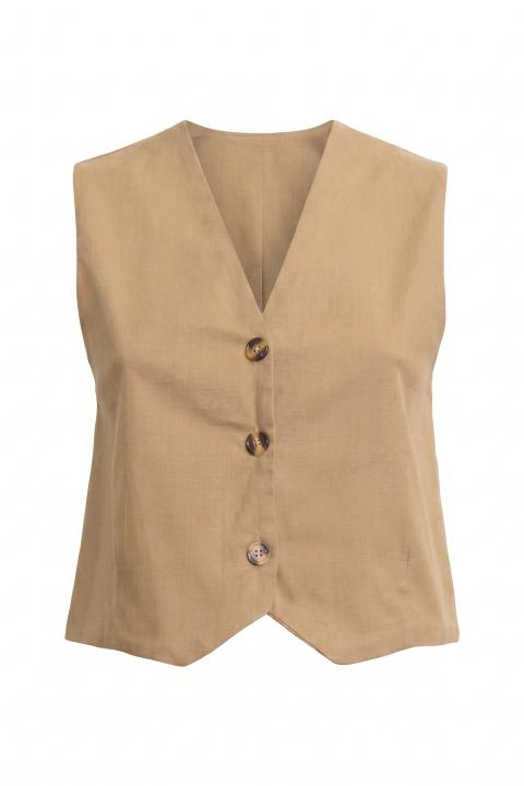Gilet 3 bottoni cammello - Primavera Estate 2026 | Brend