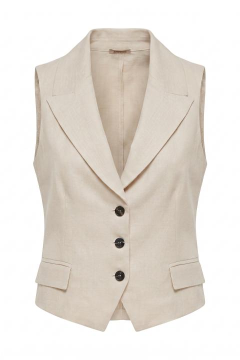 Gilet pattine 3 bottoni beige - Primavera Estate 2026 | Brend