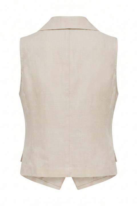 Gilet pattine 3 bottoni beige - Primavera Estate 2026 | Brend