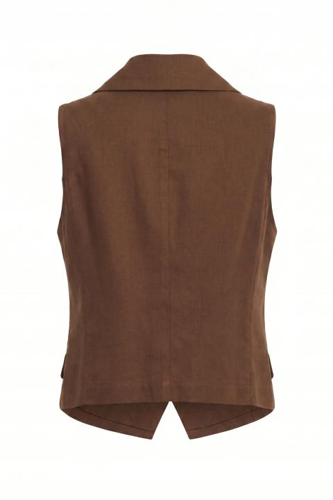 Gilet pattine 3 bottoni moka - Primavera Estate 2026 | Brend