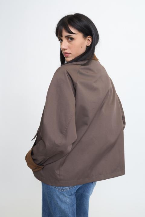 Giaccone dettagli velluto cioccolato - Primavera Estate 2026 | Brend
