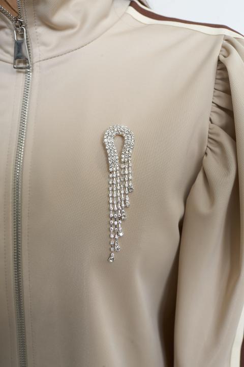 Giubbino bande laterali sabbia - Primavera Estate 2026 | Brend