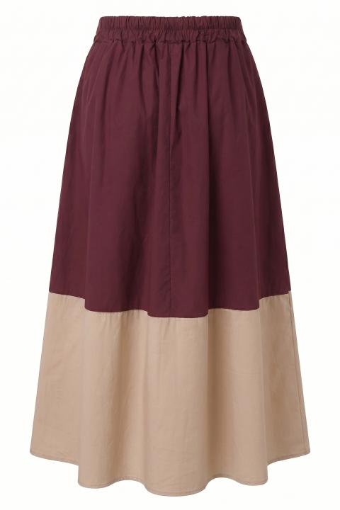 Gonna pieghe bicolor vino/beige - Primavera Estate 2026 | Brend