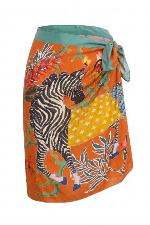 Gonna pareo corta zebra arancio - Primavera Estate 2026 | Brend