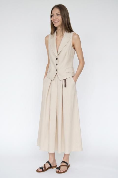 Gonna pinces con cinta beige - Primavera Estate 2026 | Brend