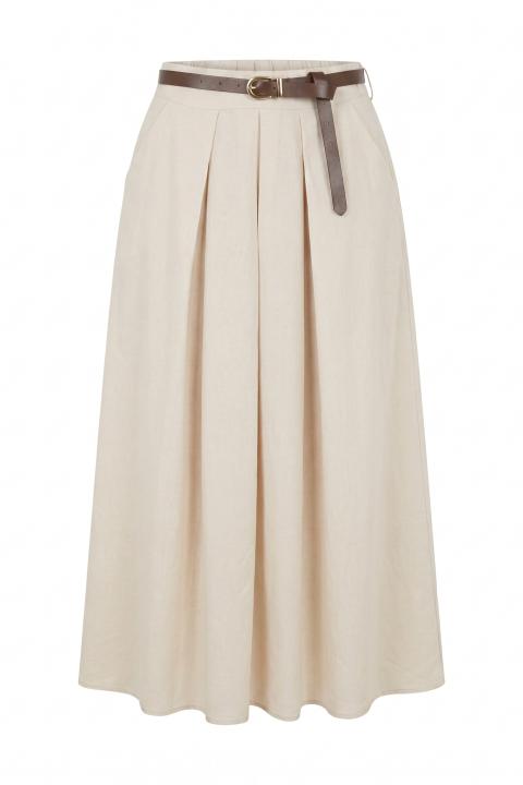 Gonna pinces con cinta beige - Primavera Estate 2026 | Brend
