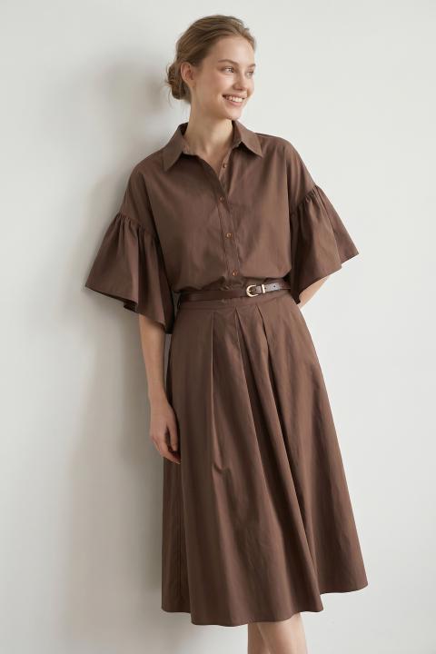 Gonna lunga pinces tabacco - Primavera Estate 2026 | Brend