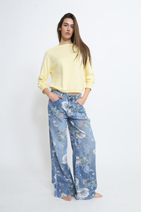Jeans flower blu fiore - Primavera Estate 2026 | Brend