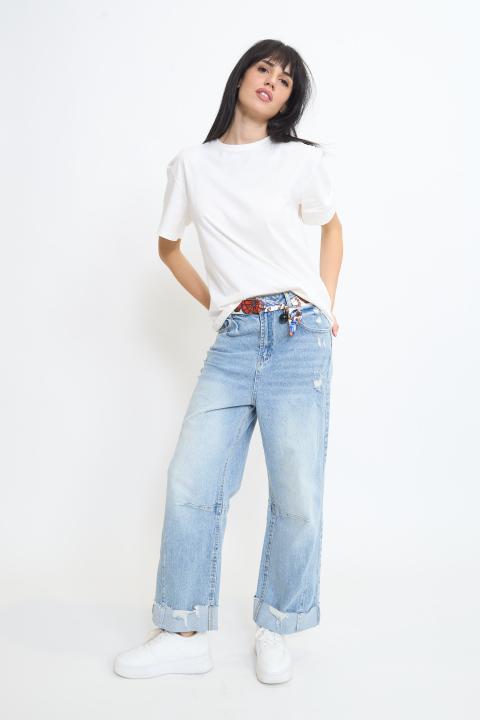 Jeans tagli risvolto lavaggio chiaro - Primavera Estate 2026 | Brend