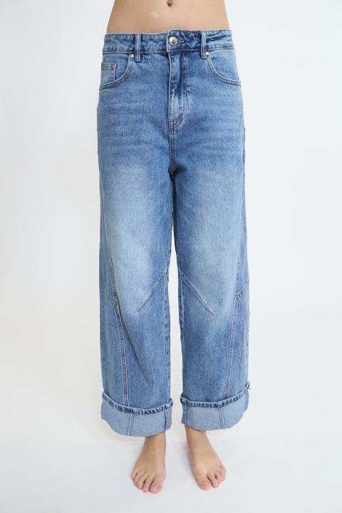 Jeans barrel risvolto delavato medio - Primavera Estate 2026 | Brend