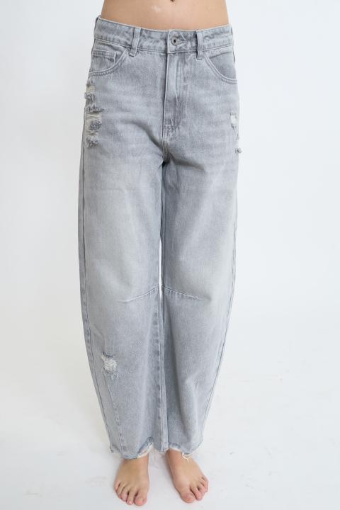 Jeans barrel strappi grigio delavato - Primavera Estate 2026 | Brend