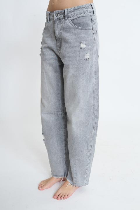 Jeans barrel strappi grigio delavato - Primavera Estate 2026 | Brend