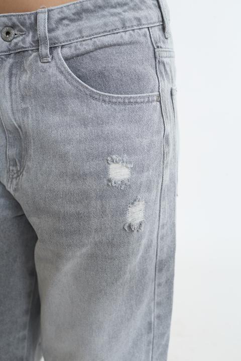 Jeans barrel strappi grigio delavato - Primavera Estate 2026 | Brend