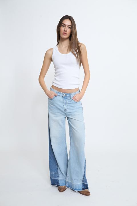 Jeans gamba larga bicolor delavato chiaro - Primavera Estate 2026 | Brend