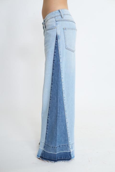 Jeans gamba larga bicolor delavato chiaro - Primavera Estate 2026 | Brend