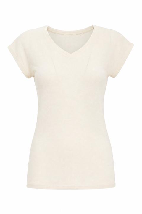 Maglia scollo V lino naturale - Primavera Estate 2026 | Brend