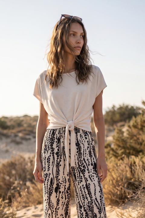 Maglia con nodo lino naturale - Primavera Estate 2026 | Brend