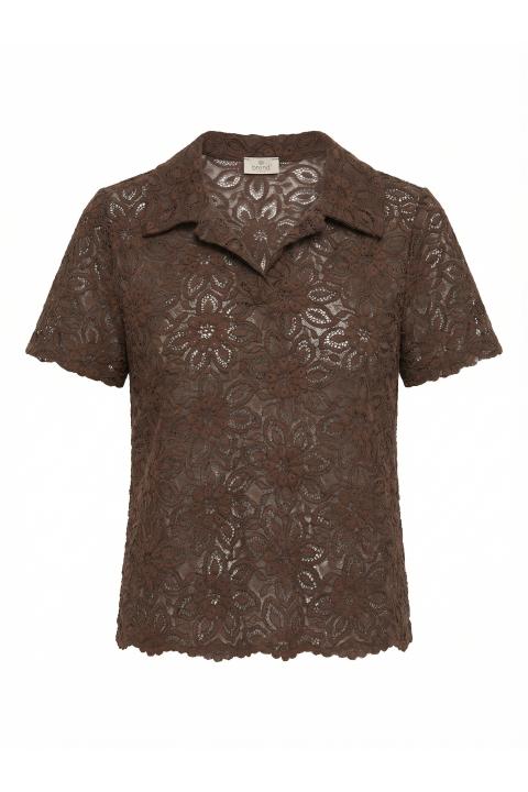 Maglia polo pizzo marrone - Primavera Estate 2026 | Brend