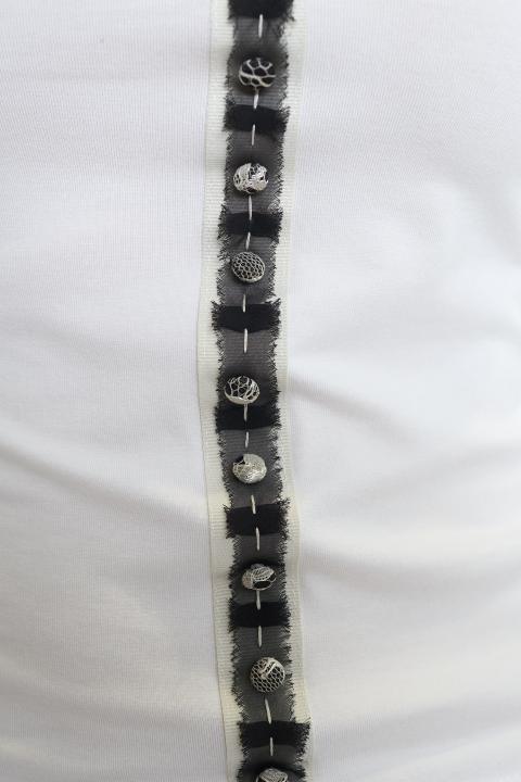 Maglia scollo barca passamaneria panna - Primavera Estate 2026 | Brend