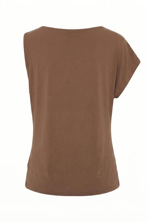 Maglia asimmetrica arricciature tabacco - Primavera Estate 2026 | Brend