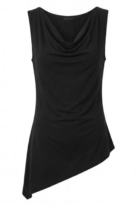 Maglia asimmetrica spacco nero - Primavera Estate 2026 | Brend