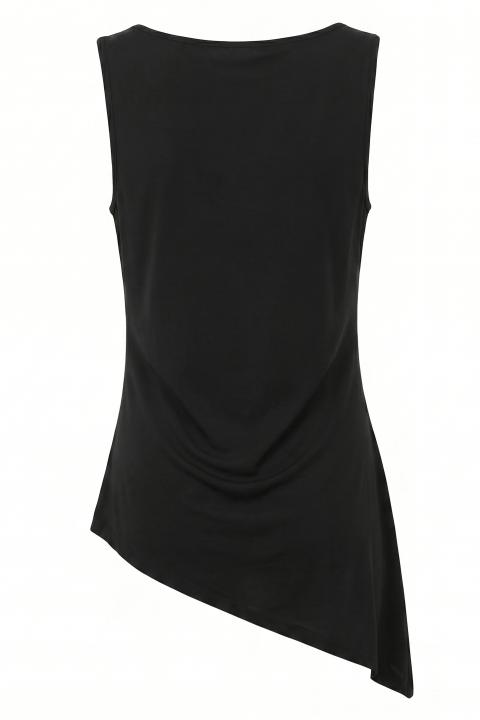 Maglia asimmetrica spacco nero - Primavera Estate 2026 | Brend