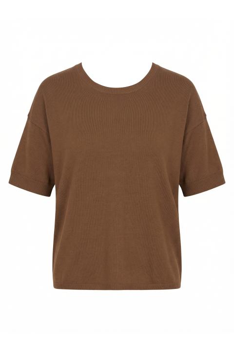 Maglia girocollo mezza manica toffee - Primavera Estate 2026 | Brend