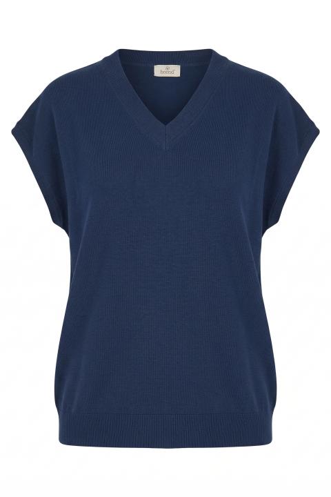 Maglia scollo v smanicata blu - Primavera Estate 2026 | Brend